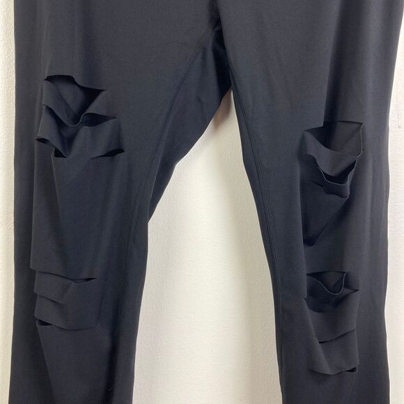 Zyia Active NWT Black Slash Luxe High Rise 7/8 24” Leggings Shredded sz 16-18 - Picture 3 of 11